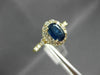 ESTATE 1.47CT DIAMOND & AAA SAPPHIRE 14KT YELLOW GOLD OVAL HALO ENGAGEMENT RING