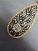 ESTATE LARGE 3.44CT DIAMOND 18K ROSE & BLACK GOLD OPEN FILIGREE HANGING EARRINGS