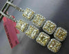 LARGE 7.15CT WHITE & FANCY YELLOW DIAMOND 18KT TWO TONE GOLD 3D HANGING EARRINGS