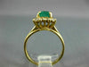 ESTATE 1.65CT DIAMOND & AAA EMERALD 18KT YELLOW GOLD SQUARE HALO ENGAGEMENT RING