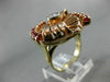 ANTIQUE LARGE 1.17CT OLD MINE DIAMOND & AAA RUBY 14KT TRI COLOR GOLD RING #20217