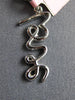 ESTATE .16CT DIAMOND 14KT WHITE GOLD 3D SCRIPT LOVE FLOATING PENDANT