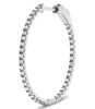 ESTATE .50CT DIAMOND 14KT WHITE GOLD 3D CLASSIC INSIDE OUT HOOP HANGING EARRINGS