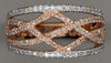 ESTATE .50CT DIAMOND 14KT ROSE GOLD 3D CLASSIC MULTI ROW CRISS CROSS LOVE RING