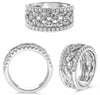 WIDE 1.04CT DIAMOND 14KT WHITE GOLD 3D ROUND MULTI ROW DOUBLE INFINITY LOVE RING