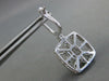 LARGE 2.14CT DIAMOND 18K WHITE GOLD ROUND BAGUETTE & PEAR SHAPE HANGING EARRINGS
