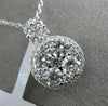 ESTATE LARGE 1.26CT DIAMOND 18KT WHITE GOLD CLUSTER HALO FLOWER FLOATING PENDANT