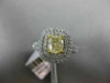 LARGE 2.10CT WHITE & FANCY YELLOW CANARY DIAMOND 14K 2 TONE GOLD ENGAGEMENT RING