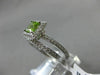 ESTATE .98CT DIAMOND & PERIDOT 14KT WHITE GOLD HALO WEDDING ENGAGEMENT RING SET