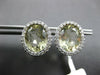 7.20CT DIAMOND & AAA GREEN AMETHYST 14KT WHITE GOLD OVAL HALO CLIP ON EARRINGS