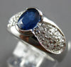 WIDE 1.58CT DIAMOND & AAA SAPPHIRE 14KT WHITE GOLD OVAL & ROUND ENGAGEMENT RING