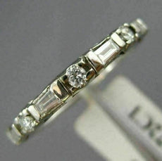 ANTIQUE .72CT DIAMOND 14KT WHITE GOLD 3D ETERNITY WEDDING ANNIVERSARY RING #2590