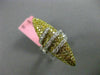 ESTATE EXTRA LARGE 3.30CT DIAMOND 18K WHITE & YELLOW GOLD MARQUISE COCKTAIL RING