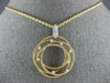 ESTATE LARGE .18CT DIAMOND 18KT 2 TONE GOLD CIRCULAR FLOWER ETOILE MESH PENDANT