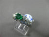ANTIQUE 2.21CT DIAMOND & AAA COLOMBIAN EMERALD 18KT WHITE GOLD ENGAGEMENT RING