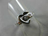 ESTATE WIDE .20CT DIAMOND 14KT WHITE GOLD 3D ETOILE BELT HEART FUN RING #15382