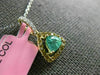 .69CT WHITE & FANCY YELLOW DIAMONDS & EMERALD 18K YELLOW GOLD TRILLION PENDANT