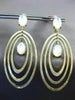 ESTATE LARGE AAA MOON STONE 14KT YELLOW GOLD MULTI OVAL CLIP ON HANGING EARRINGS
