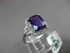 ESTATE WIDE 3.16CTW DIAMOND & AAA EXTRA FACET AMETHYST 14KT WHITE GOLD HALO RING