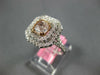 LARGE GIA 1.82CT WHITE & PINK DIAMOND 18K WHITE & ROSE GOLD HALO ENGAGEMENT RING