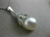 ESTATE .45CT DIAMOND & AAA SOUTH SEA PEARL 18KT WHITE GOLD FLOWER PENDANT #26205
