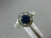 1.75CT DIAMOND & AAA ROUND SAPPHIRE 14K WHITE GOLD HALO FILIGREE ENGAGEMENT RING