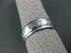 ESTATE WIDE 14KT SOLID WHITE GOLD 3D HAMMERED LOOK MENS WEDDING RING #1293