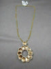 ANTIQUE LARGE SUN 18K TWO TONE DIAMOND MULTI CIRCLE DESIGNER NECKLACE BEAUTIFUL