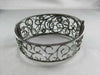 ANTIQUE FILIGREE WIDE 4.70CT DIAMOND 18KT BLACK GOLD FLORAL BANGLE ONE OF A KIND