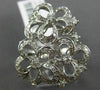 ESTATE LARGE 1CT ROUND DIAMOND 14KT WHITE GOLD 3D BUTTERFLY FLOWER FUN LOVE RING