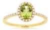 .97CT DIAMOND & AAA PERIDOT 14K YELLOW GOLD 3D OVAL & ROUND FRIENDSHIP LOVE RING