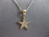 ESTATE .15CT DIAMOND 14KT YELLOW GOLD 3D CLASSIC STAR LOVE FLOATING PENDANT