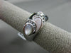 ESTATE WIDE .32CT DIAMOND 14KT WHITE GOLD AAA MOTHER OF PEARL 3D LEAF FUN RING