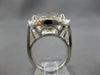 EXTRA LARGE 15.51CT DIAMOND & AAA MORGANITE 14KT WHITE GOLD CUSHION & ROUND RING
