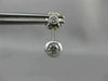ANTIQUE .42CT DIAMOND SOLITAIRE FLOWER 18KT WHITE GOLD HANGING EARRINGS #16015