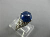 ANTIQUE 2.20CT DIAMOND & AAA CABOCHON SAPPHIRE PLATINUM 3D FILIGREE RING #25804