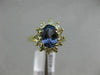 1.83CT DIAMOND & AAA OVAL TANZANITE 14KT YELLOW GOLD FLOWER HALO ENGAGEMENT RING