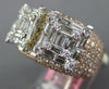 LARGE 2.69CT DIAMOND 18K WHITE AND ROSE GOLD ROUND & BAGUETTE DOUBLE SQUARE RING