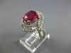 LARGE 4.08CT DIAMOND & AAA RUBY 14KT WHITE GOLD OVAL DOUBLE HALO INFINITY RING