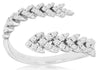 ESTATE .35CT DIAMOND 14KT WHITE GOLD 3D ROUND MULTI LEAF CRISS CROSS LOVE RING