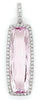 EXTRA LARGE 13.38CT DIAMOND & AAA KUNZITE 18K WHITE GOLD CUSHION & ROUND PENDANT