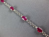 4.53CT DIAMOND & AAA RUBY 14KT WHITE GOLD OVAL 3 STONE PANTHER TENNIS BRACELET