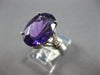 LARGE 8.02CT DIAMOND & AAA AMETHYST 14KT WHITE GOLD OVAL & ROUND FILIGREE RING