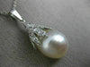 ESTATE .45CT DIAMOND & AAA SOUTH SEA PEARL 18KT WHITE GOLD FLOWER PENDANT #26205