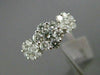 ESTATE WIDE 1.19CT DIAMOND 18KT WHITE GOLD 3D 3 FLOWER PAST PRESENT FURURE RING
