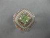 GIA LARGE 2.69CT MULTI COLOR DIAMOND 18KT WHITE & ROSE 3D SQUARE ENGAGEMENT RING