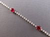 ESTATE 2.92CT DIAMOND & AAA RUBY 14KT WHITE GOLD 3D OVAL & ROUND TENNIS BRACELET