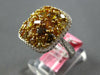 LARGE 3.0CT WHITE & INTENSE MULTI COLOR DIAMOND 18K 2 TONE GOLD ANNIVERSARY RING