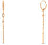 .29CT DIAMOND 14KT ROSE GOLD 3D ROUND GEOMETRICAL BAR LEVERBACK HANGING EARRINGS