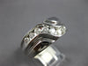 ESTATE WIDE .50CT DIAMOND 14KT WHITE GOLD CRISS CROSS DIAGONAL CHANNEL MENS RING